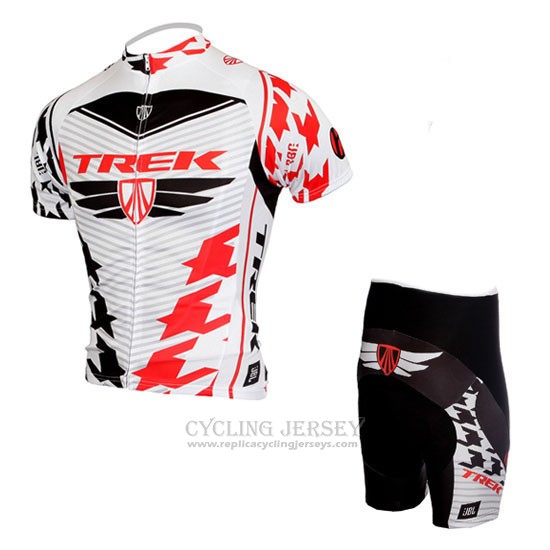 2010 Cycling Jersey Trek Red and White Short Sleeve and Bib Short